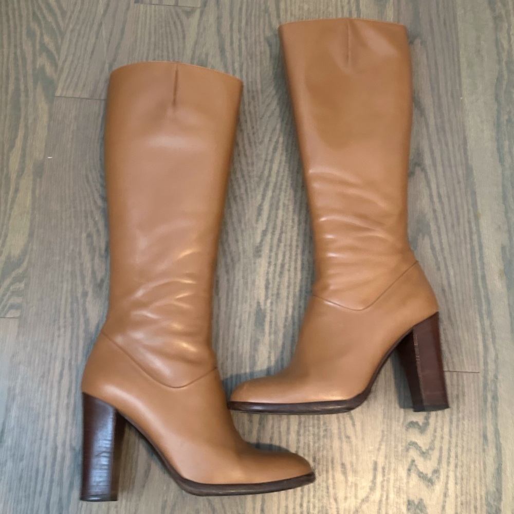 Vintage MaxMara Leather Tall Heeled Boots - sz 8